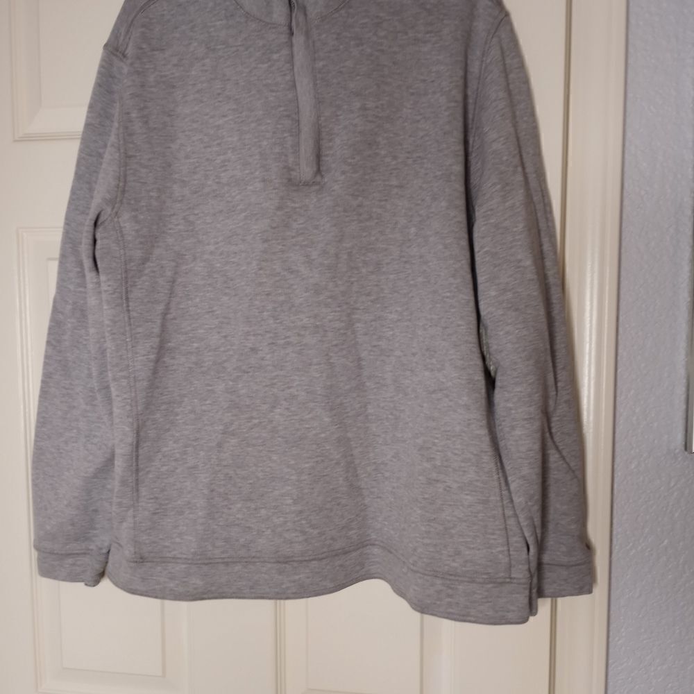 Claiborne XL 90% Pima Cotton Grey Longsleeves 1/4 Zipper Long Men's Sweater